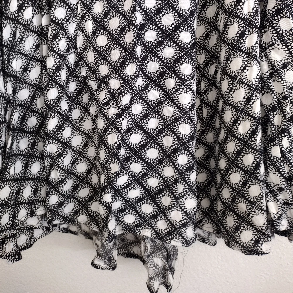 Free People Black White Sleeveless Molly Dot Swing Tunic Mini Dress